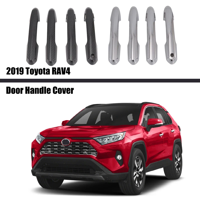 

Чехол из углеродного волокна для дверной ручки Toyota RAV4 2019 2020 2021 с 2 умными комплектами
