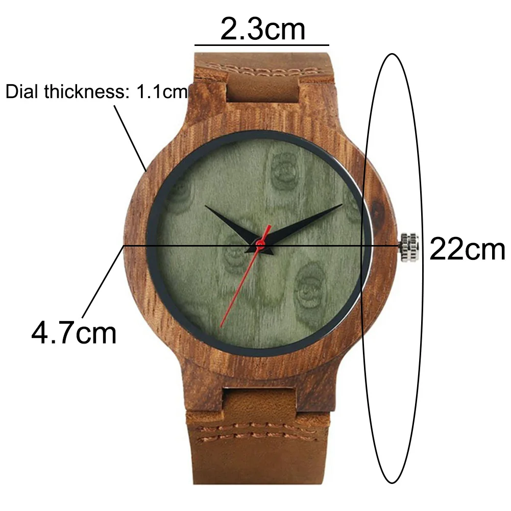 2021 New Fashion Watch Men Women Wood Round Dial Faux Leather Strap No Number  Casual Analog Quartz Wrist Watch montre homme