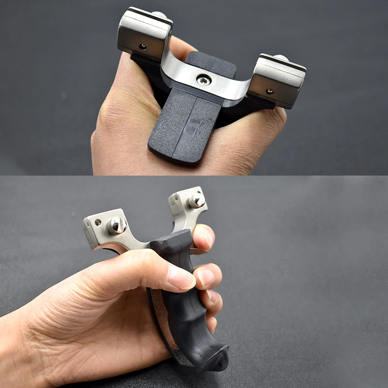 

Flat Leather Slingshot High Precision Outdoor Competition Stainless Steel Slingshots Catapult Shooting Hunting Toys For Boys