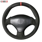 Сделай Сам Нескользящая черная замша из натуральной кожи для Peugeot 206 1998-2005 206 SW 2003-2005 206 CC 2004 2005