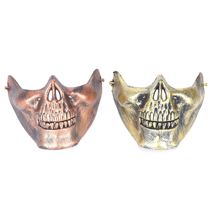 1pc Halloween Skull Mask Jaw Horror Half Face Shied Terror Plastic Human Skeleton 18cm x 13cm 5 color |