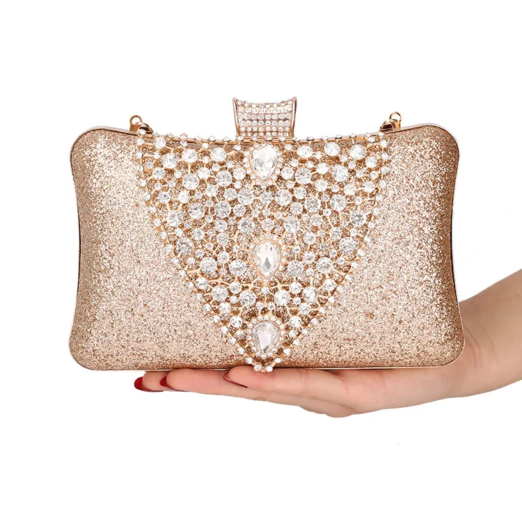 XIYUAN lady Dazzling Crystal wallet Women Gold Evening Bag Handmade Beaded flap mini Purse Wedding Party Cocktail Bridal Handbag | Багаж и