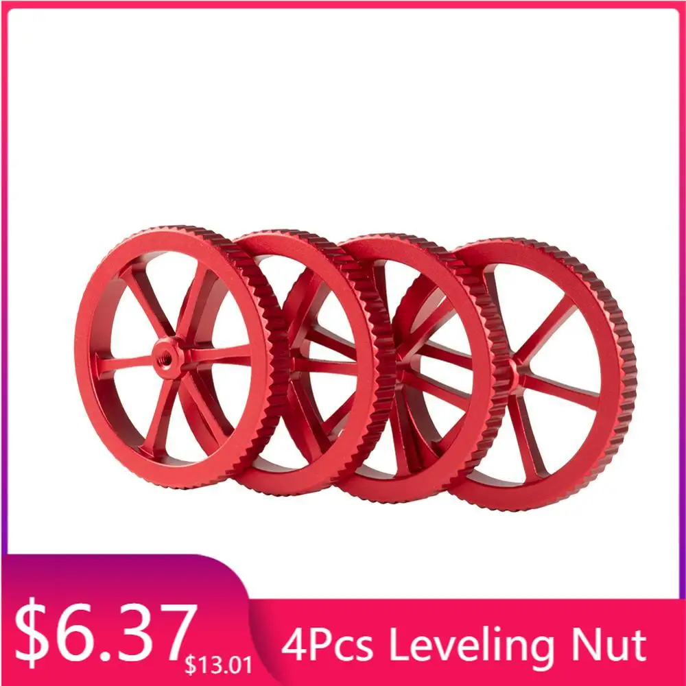 CREALITY 3D Printer Official Accessories 4Pcs New Large Size Big Red Hand Twist Upgraded Leveling Nut For CREALITY 3D Printer
