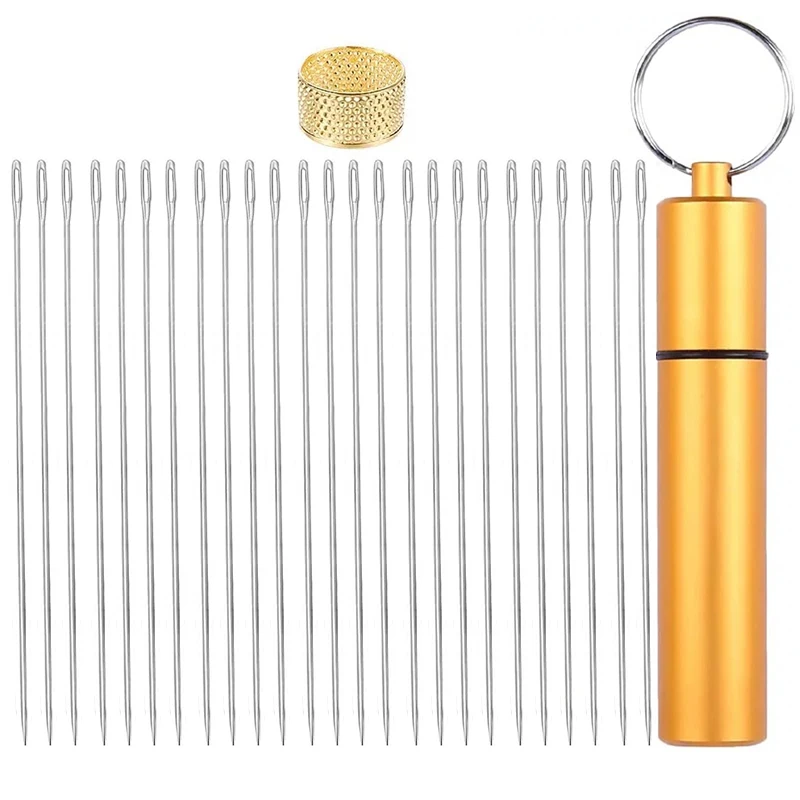 

Nonvor 25 PCS Beading Needles Long Straight Beading Thread Needles in Aluminum Waterproof Storage Tube Jewelry Making Knitters