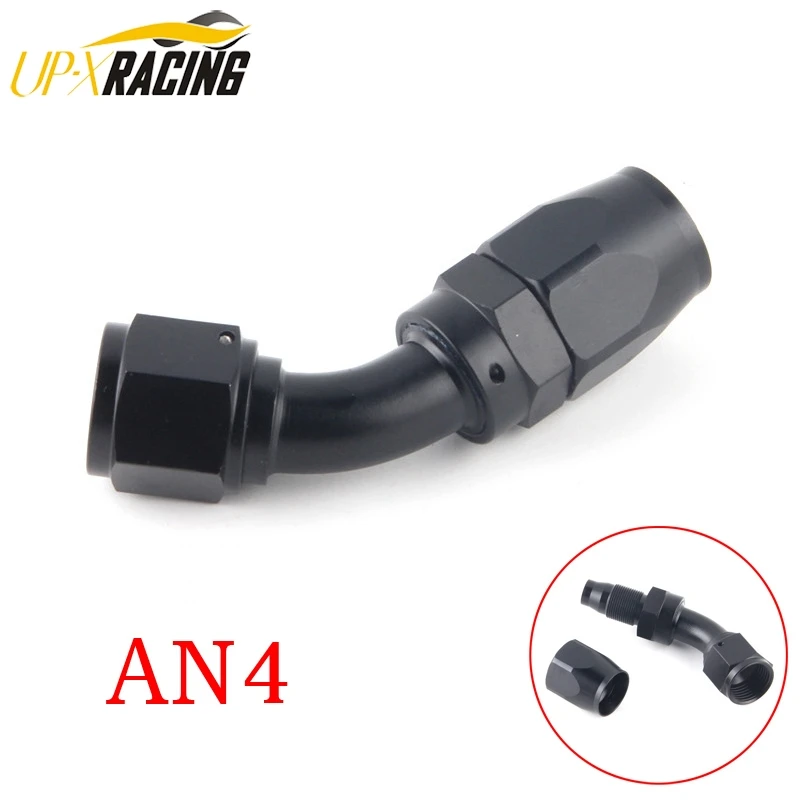 

AN4 прямой 45 90 градусов масляный топливный поворотный концевой фитинг шланга Масляный шланг Конец адаптер Комплект Черный JT41