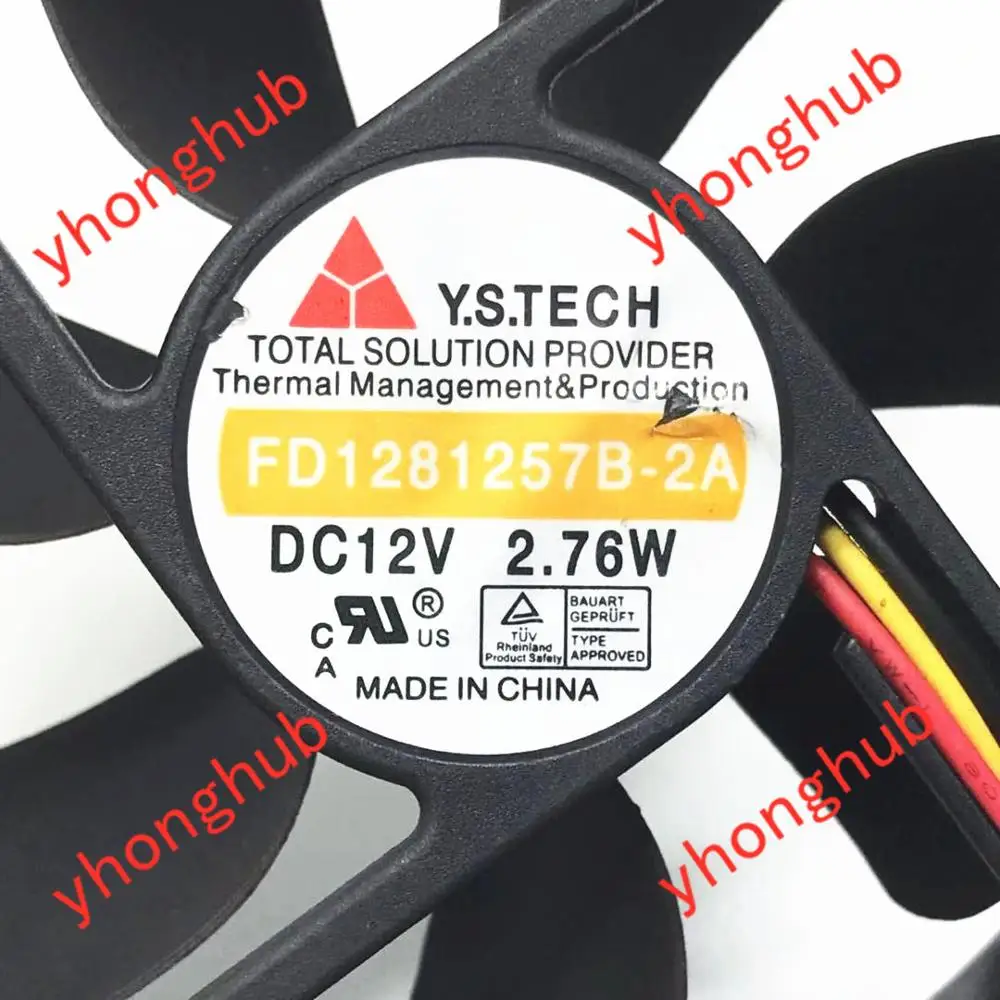 Y.S TECH FD1281257B 2A AC/DC 12V 2 76 W 80x80x25 мм 3 Провода Сервер вентилятор охлаждения|Кулеры и