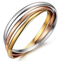 new titanium steel three color three ring bracelet stainless steel jewelry