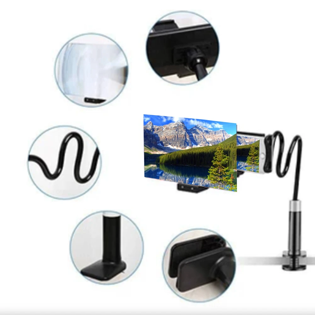 Мобильный телефон HD Проекционный кронштейн экран Лупа 360 градусов Регулируемая