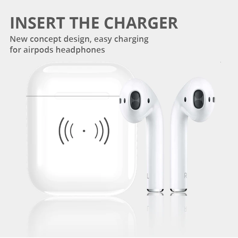 Беспроводная зарядная коробка для Airpods Apple Bluetooth наушники зарядное устройство для Airpods дом идеально подходит Apple гарнитура Беспроводное зарядное устройство