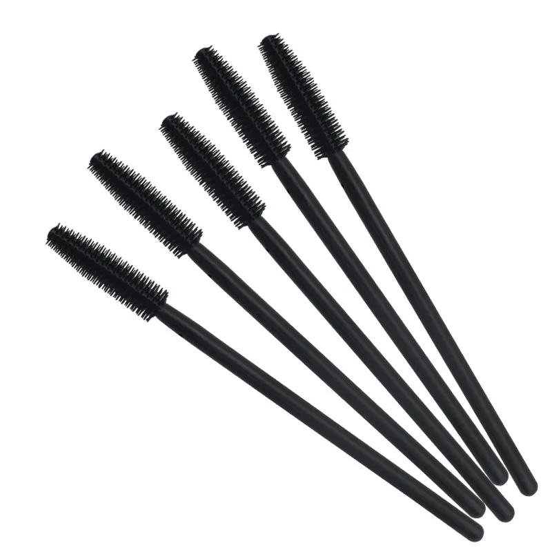 full black 200 шт розовая силиконовая ресница щеточки Одноразовые Тушь для ресниц палочки аппликаторы для ресниц косметические кисти инструменты для макияжа - Handle Color: full black