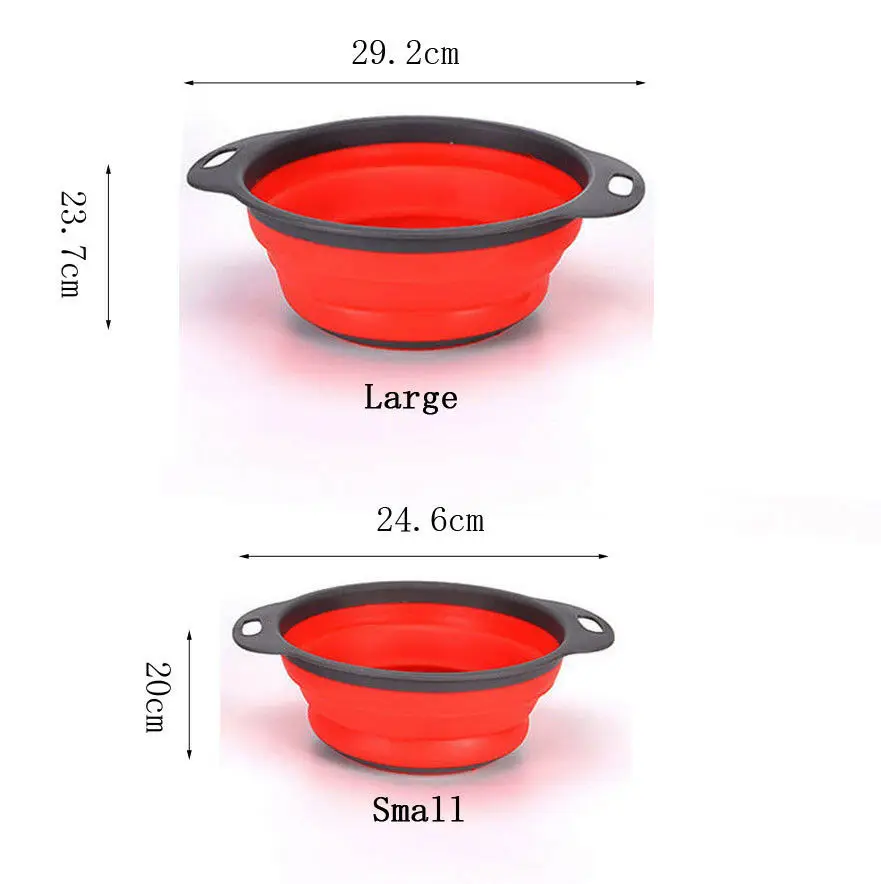 New Design Kitchen Home Drain Basket Collapsible Silicone Colander Strainer Foldable Fruit Vegetable Washing Basin 3 Colors | Дом и сад