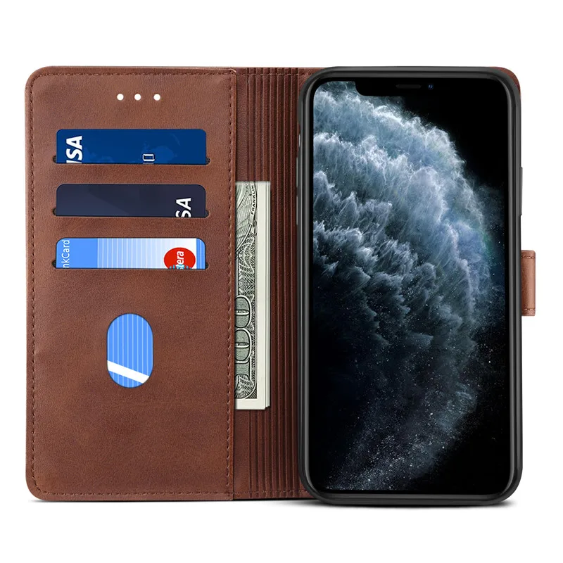 Кожаный чехол для iPhone 11 Pro Max XS Max XR X 8 7 6 6S Plus откидной Чехол-бумажник для samsung S10 S9 S8 Plus S10E Note 10 9 8 чехол s