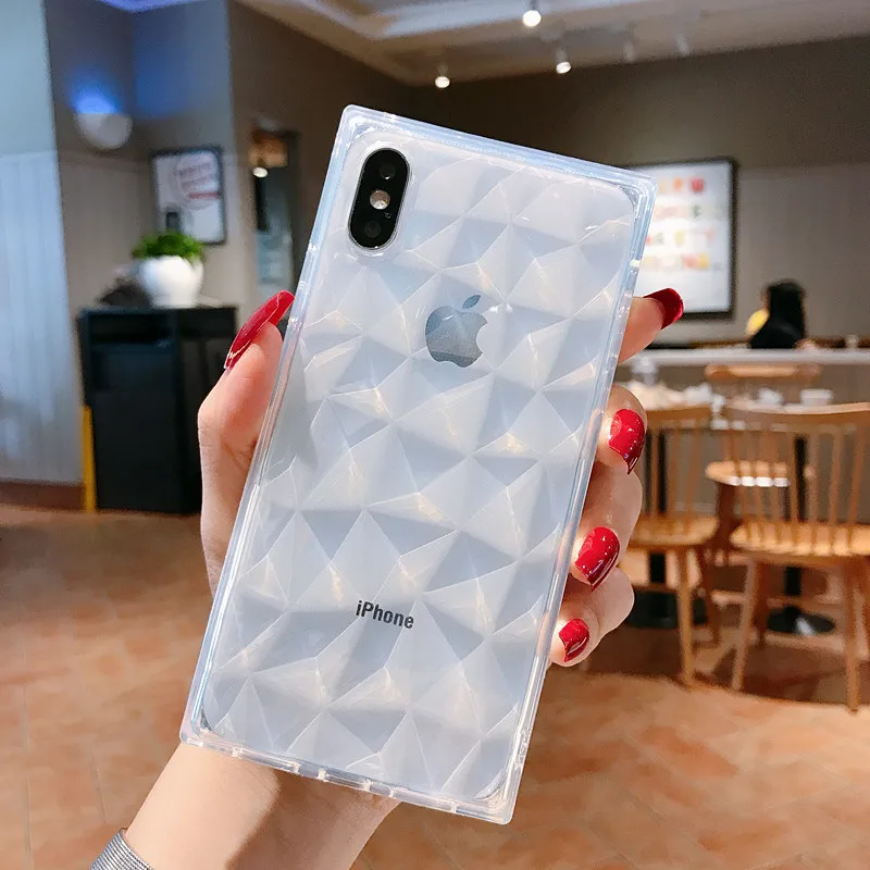 Подходит для iPhone6 7 8 plus X XR XS MAS 11 PRO MAX diamond чехол для мобильного телефона квадратный ТПУ чехол