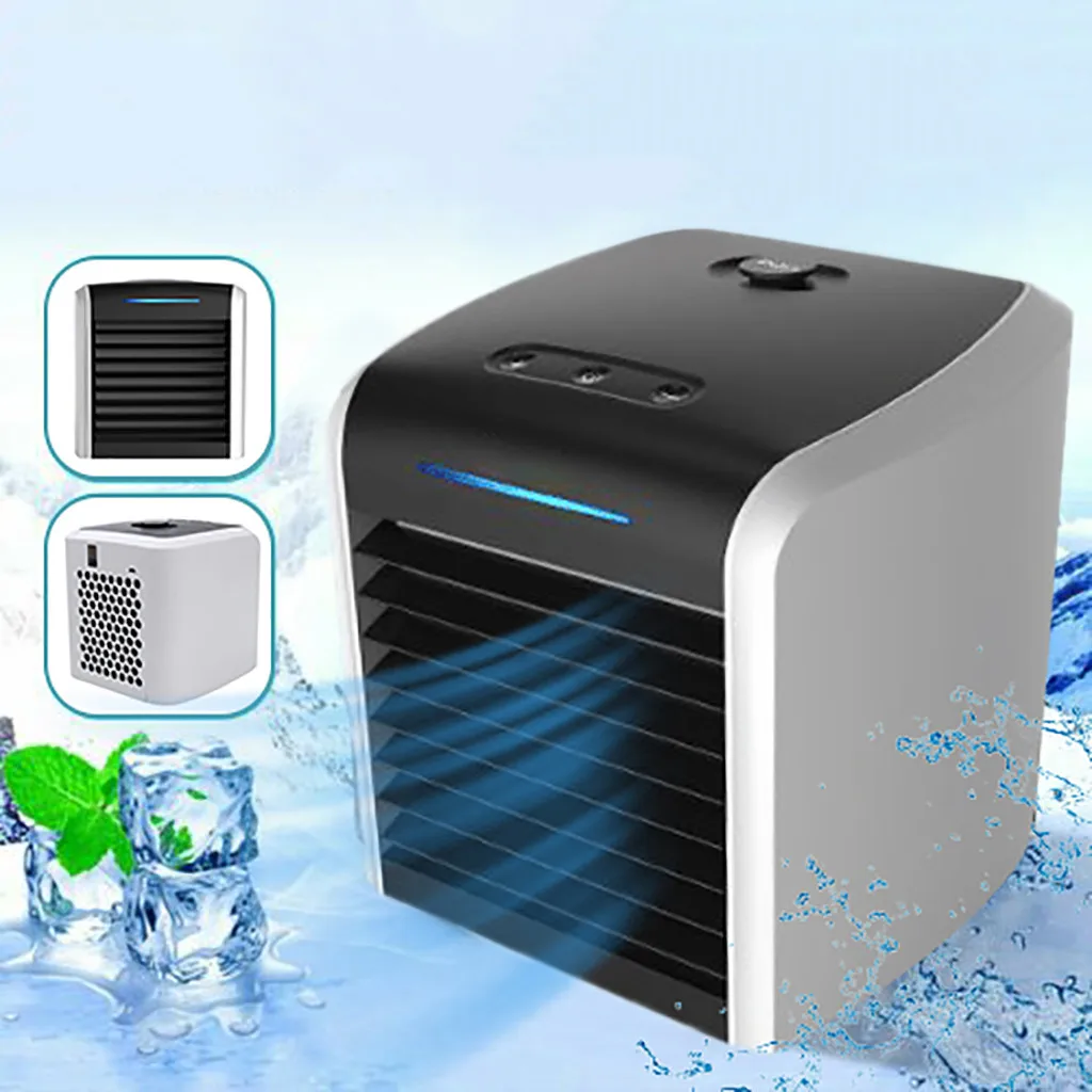 

Usb Mini Portable Air Cooler Air Conditioner Humidifier Purifier Desktop Air Cooler Water Cooling Fan With 7 Colors Light#db4