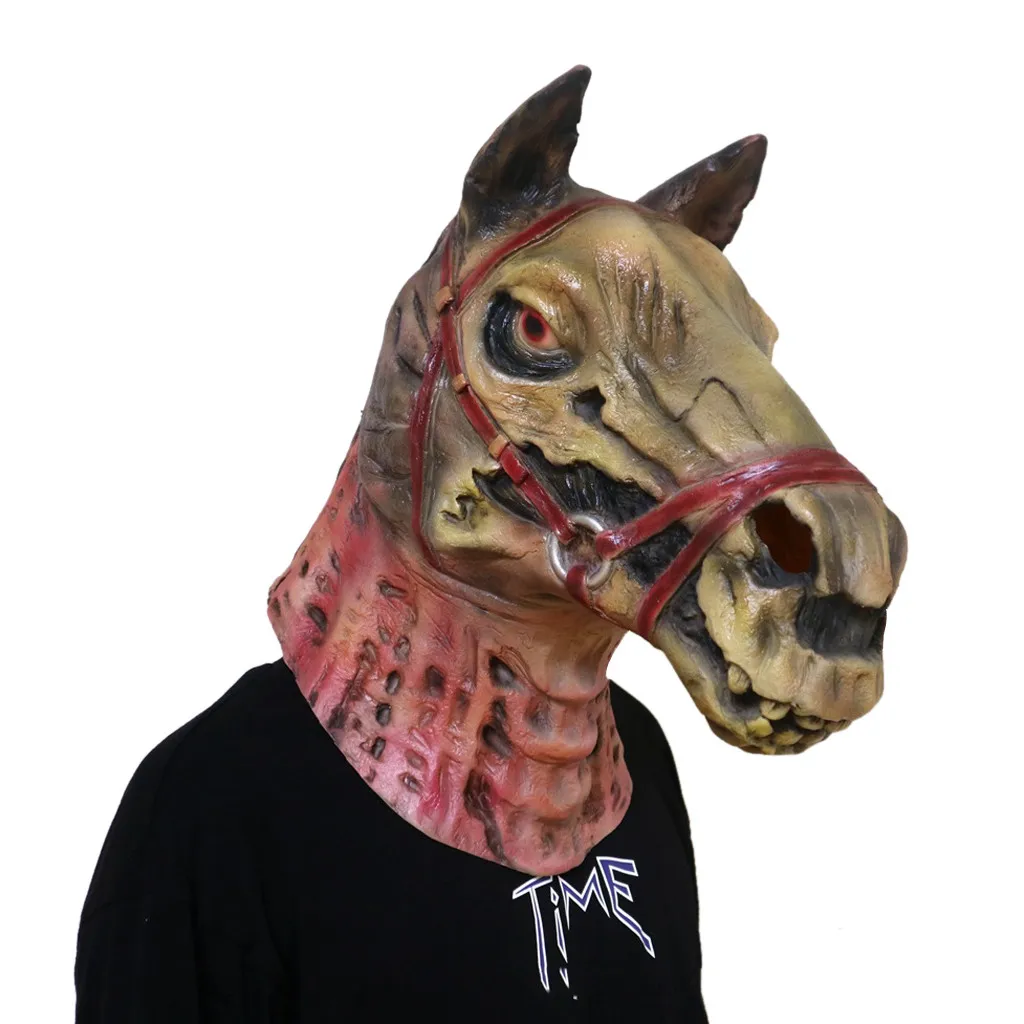 2019 латексная Реалистичная маска на Хэллоуин Череп голова лошади стильная