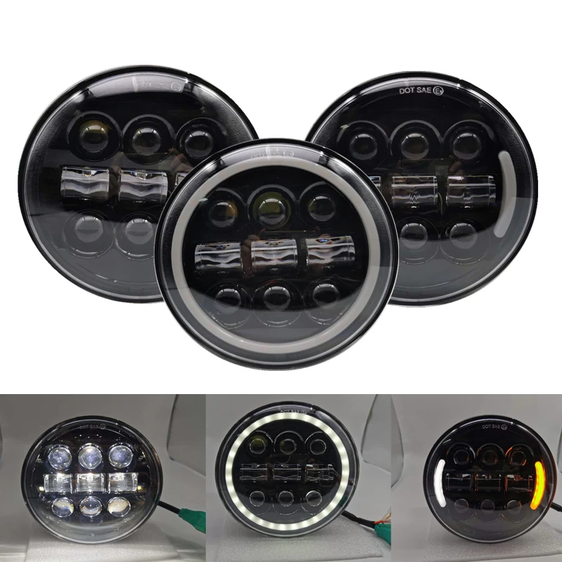 5 75 светодиодная фара 3/4 дюйма Белый Янтарный Halo для Dyna Sportster Виктори Триумф