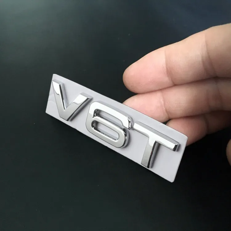 

1 Pcs V6T V8T Logo Metal Emblem Badge Decals Car Stickers For Audi S3 S4 S5 S6 S7 S8 A4L A5 A6L A3 A4 A7 Q3 Q5 Q7 B6