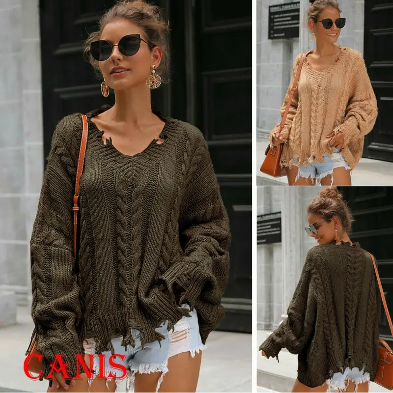 

Женский свободный пуловер, свитшот с длинным рукавом, Осенний женский свитер с v-образным вырезом