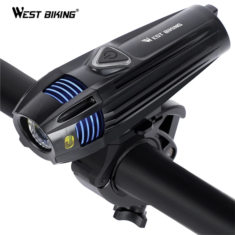 

WEST BIKING Bike Front Light USB Rechargeable Bicycle Flashlight Handlebar LED Headlight Waterproof Cycling Lights for Bike MTB