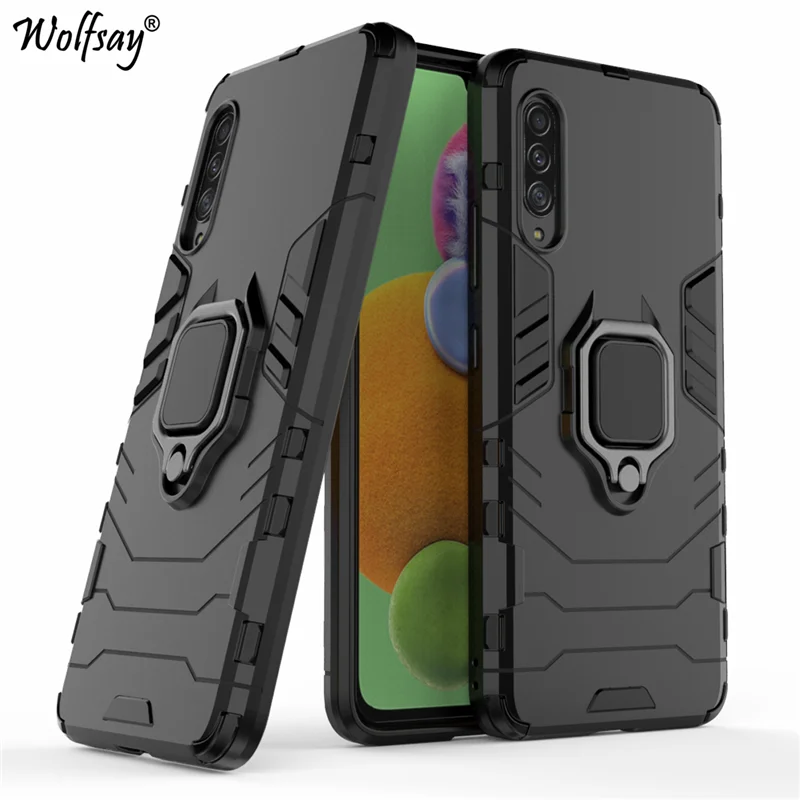 Для Samsung Galaxy A90 Чехол Броня Магнитная присоска подставка противоударный Полный