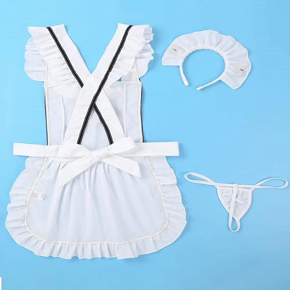 

Women Sexy Maid Uniform Set Lingerie Cosplay Apron Babydoll Dress Outfits Cute Dress Cosplay Costume