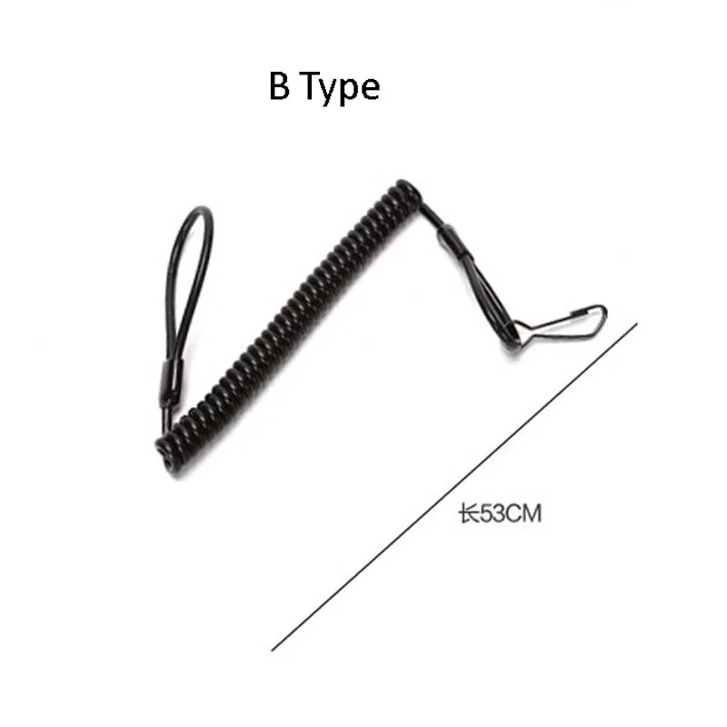 New Outdoor Black Tactical Retractable Spring Elastic Rope Military Lanyard Sling for Airsoft Outdoor Camping Anti-lost Phone Ke
