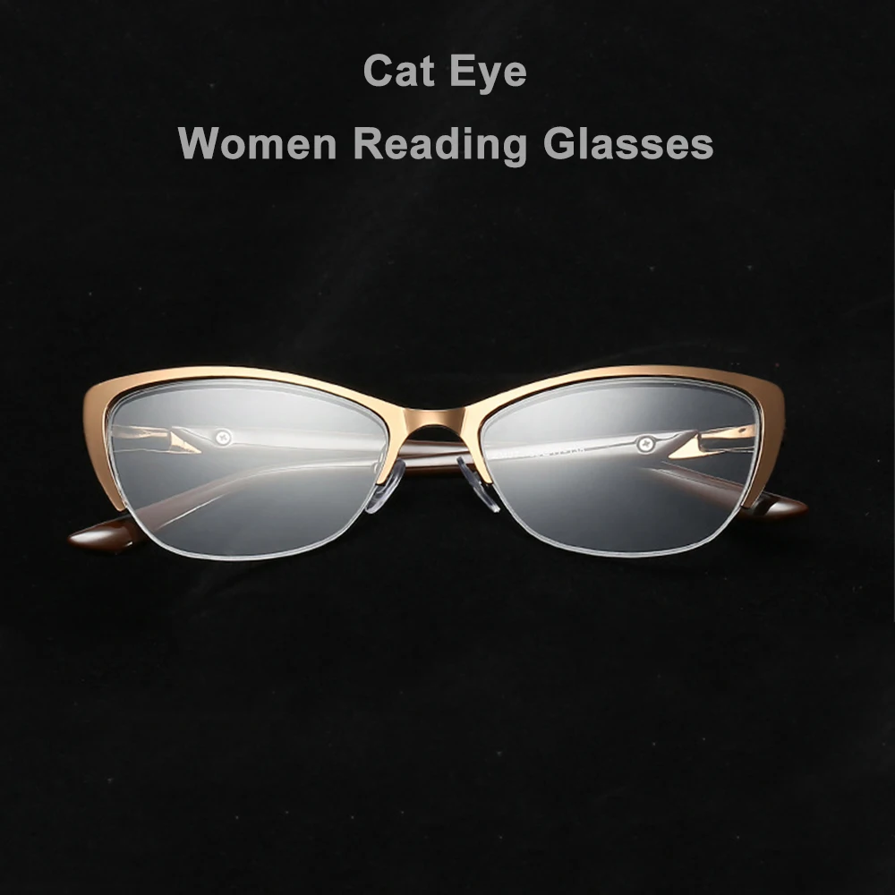 Очки для чтения кошачий глаз мужчин и женщин из металлического сплава в деловом