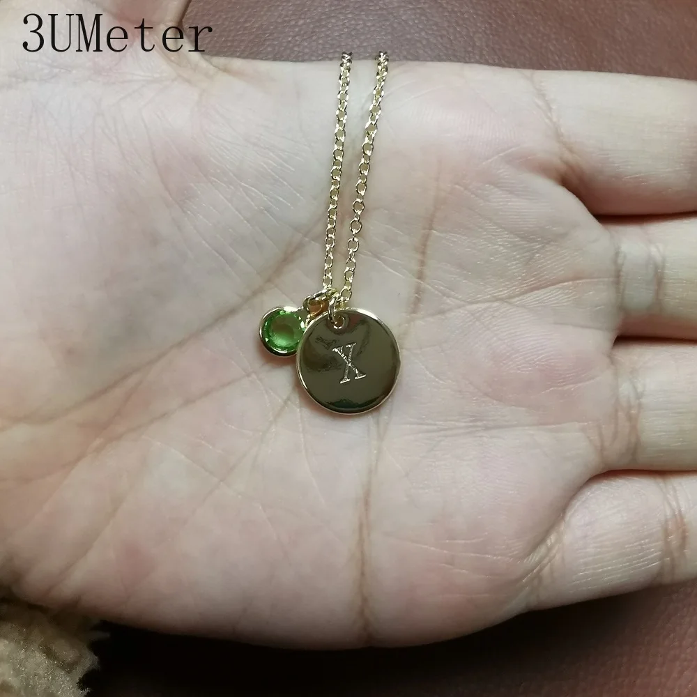 3UMeter 2020 Новый логотипа названия Цепочки и ожерелья на день рождения камень письмо