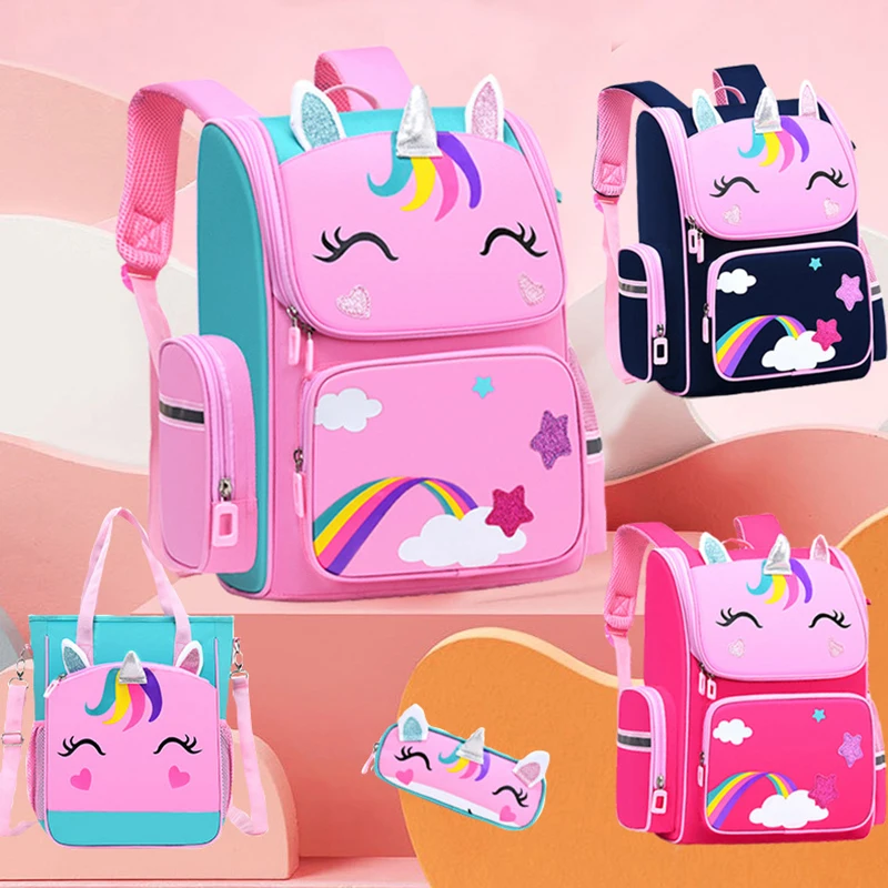 Girls Backpack Cartoon 3D Creative Children School Bags Sweet Kids Lightweight Waterproof Primary BooKbag Orthopedic Rucksack