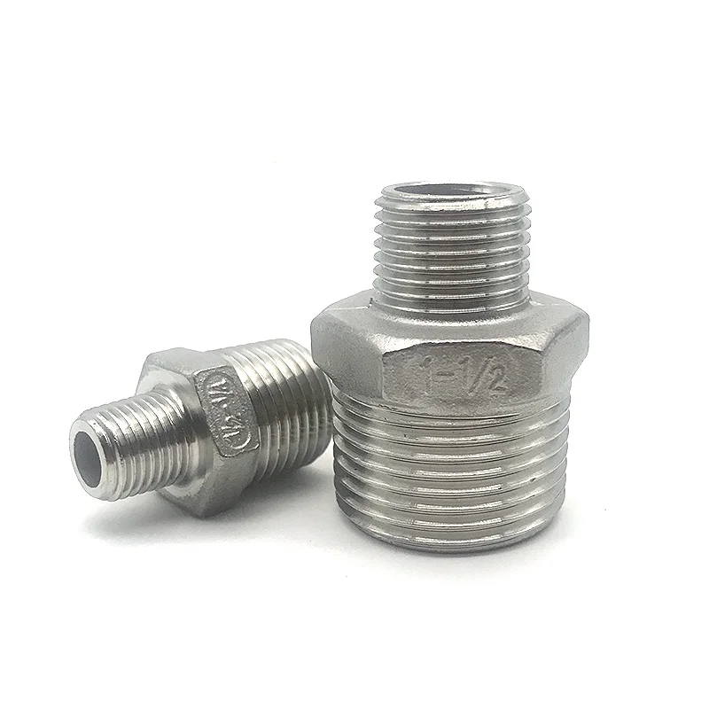 

Stainless Steel Lengthen 1/8" 1/4" 3/8" 1/2" 3/4" BSP Male x Male Thread Hex Nipple Threaded Reducer Pipe Fitting