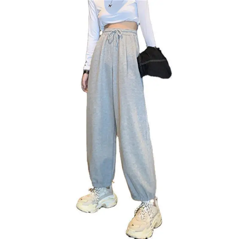 

2020 Autumn New Women Loose High Waist Corset Casual Harem Pants Simple Purple Sports Style Women Long Pants Tide Free Shipping