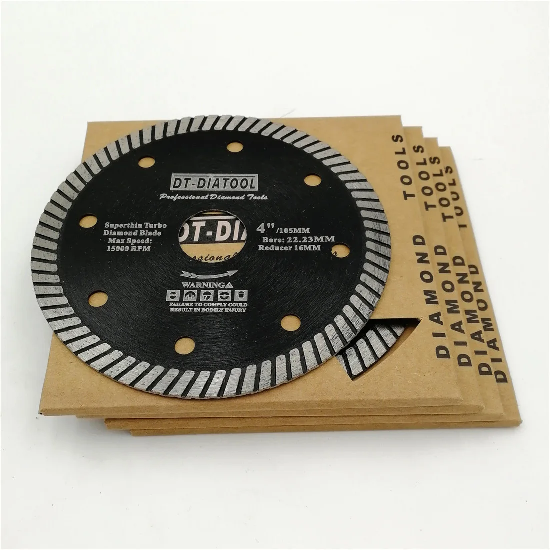 

DT-DIATOOL 5pcs/pk 4"/4.5"/5" Diamond Cutting wheel Super Thin Turbo Saw Blades Dia 105/115/125MM Hot pressed Cutting Disc