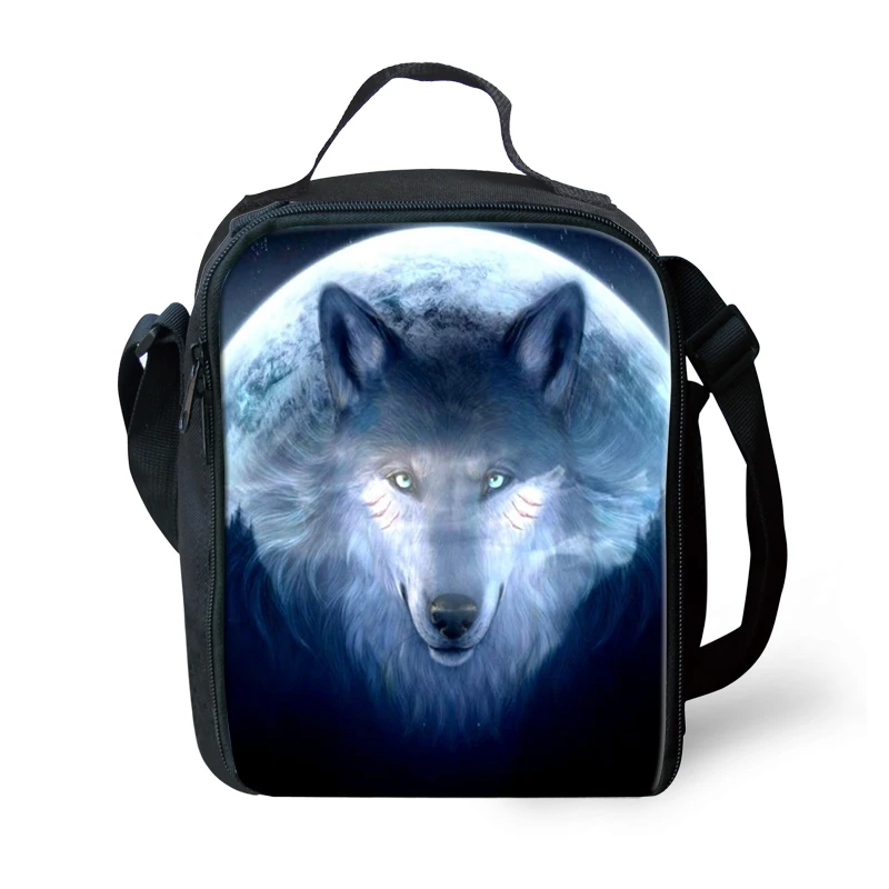 HaoYun детский изолированный ланч мешок с принтом волка для маленьких студентов