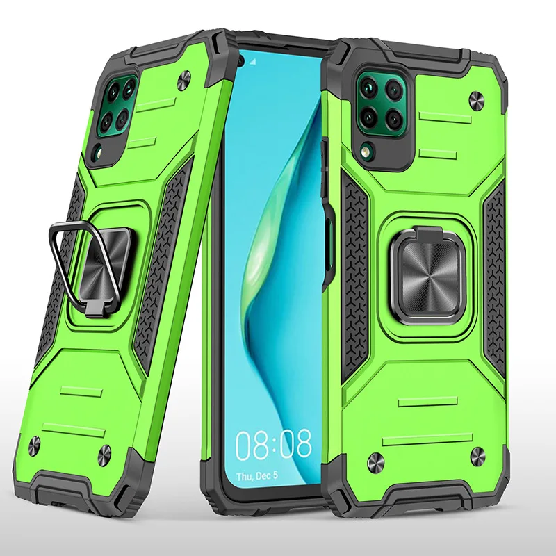 

for Huawei P40 Lite Armor Shockproof Case for Huawei P 40 Lite Drop Protective Defender Magnet Holder Ring Case Cover