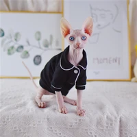 luxury style silk edge pet clothes for cats clothing pj sphynx cat pajamas spring summer skin friendly hairless cat clothes