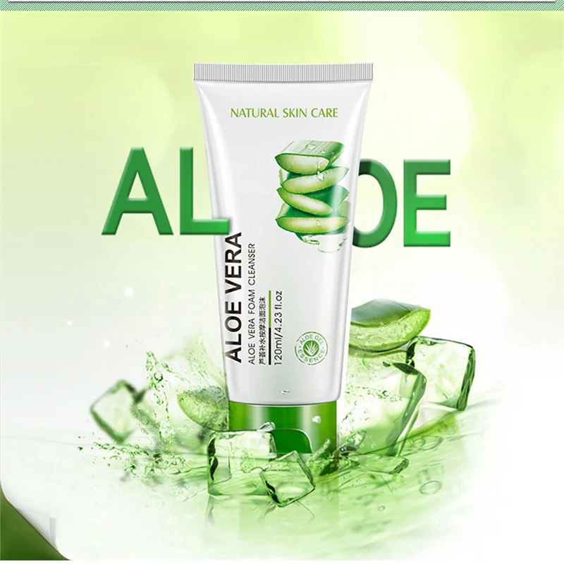 Очищающее средство для лица из пены алоэ вера очистки пор увлажнение отбеливание