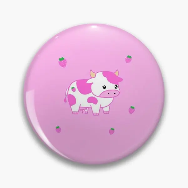 

Look At You Strawberry Cow Customizable Soft Button Pin Gift Lapel Pin Creative Lover Metal Badge Brooch Cute Fashion Decor