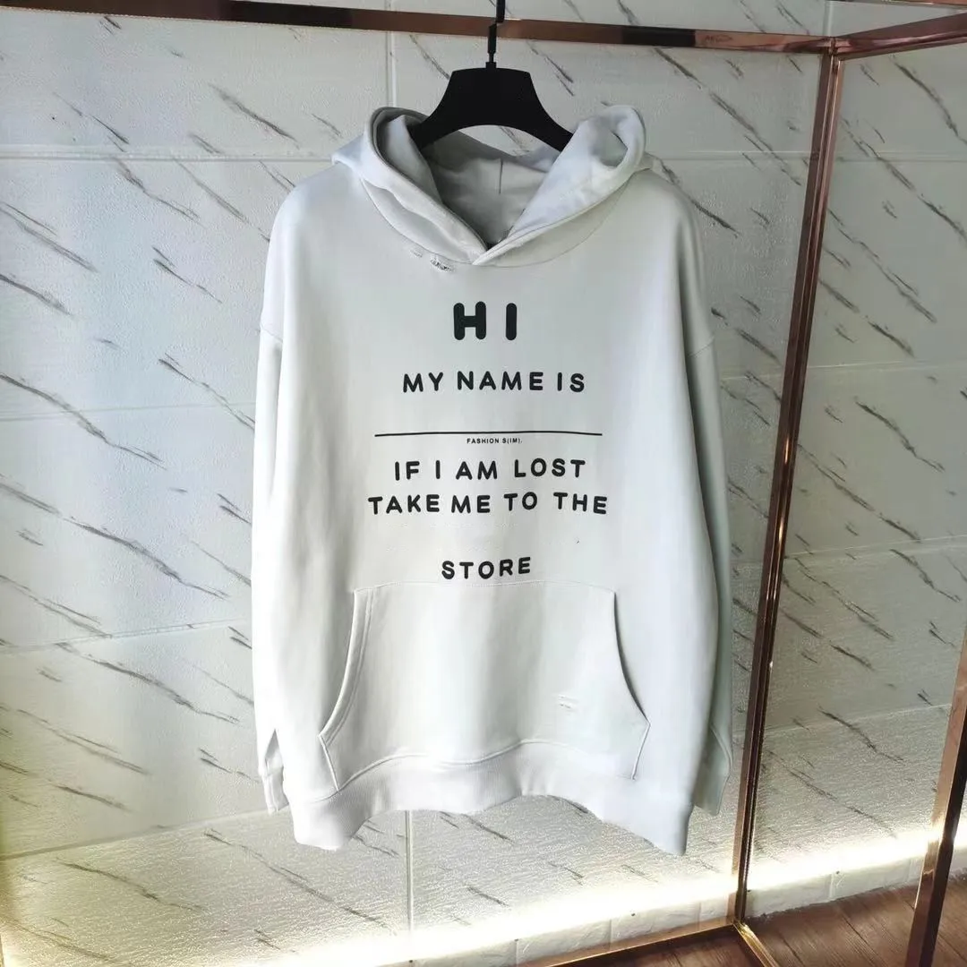 

Толстовка мужская оверсайз в стиле хип-хоп, лента в стиле Харадзюку, свитшот с карманами и надписью на грудь, пуловер свободного покроя, 2021, ...