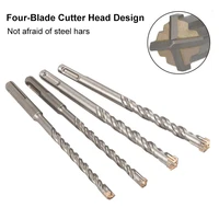 4 blade sds plus concrete bit body masonry hammer head carbide round shank double groove spiral electric hammer percussion drill