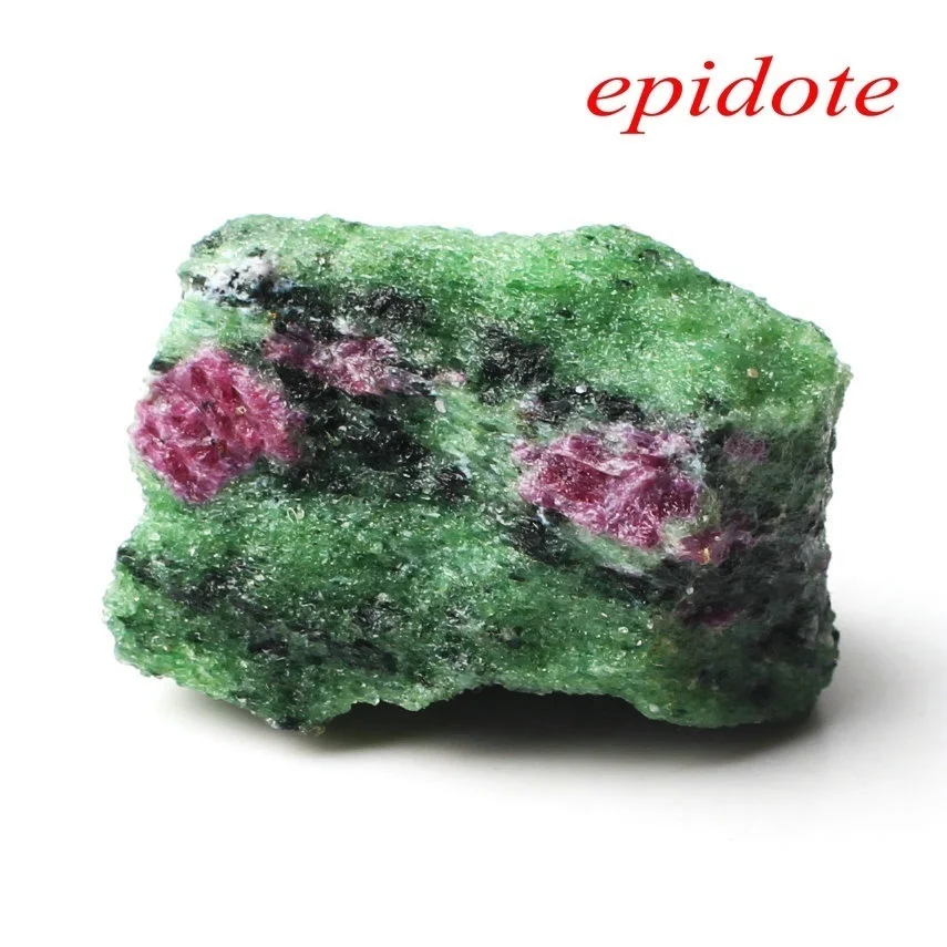Epidote Природный камень, розовый кварц, флюорит, аметист, апатит, кристалл, необработанный камень, необработанный драгоценный камень, минеральный образец, нерегулярные рейки, исцеление - Цвет: Epidote