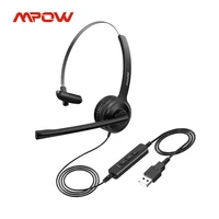 mpow bh323 wired stereo computer headset with noise cancelling mic 3 5mmusb plug flexible rotation for call center pc laptop