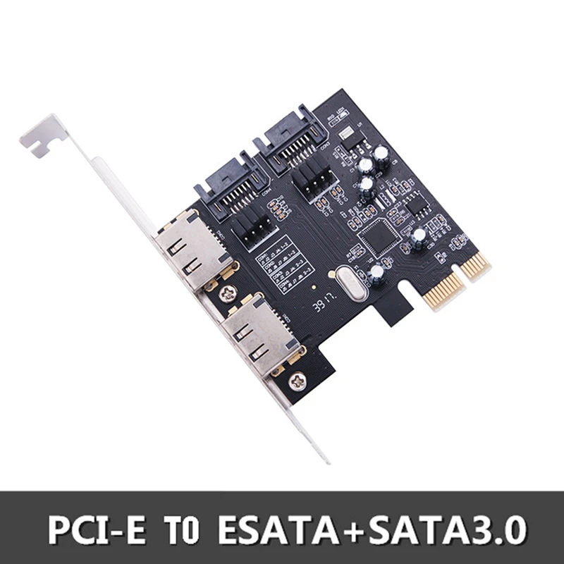 

SATA Riser Card PCI-E to ESATA+SATA 3.0 6G Hard Drive Expansion Card PCIe to SATA/ESATA3.0 Adapter Card