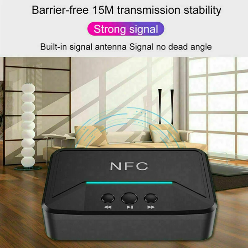

NFC Receiver 5.0 Wireless Bluetooth AptX LL RCA 3.5mm Jack Aux Audio Adapte