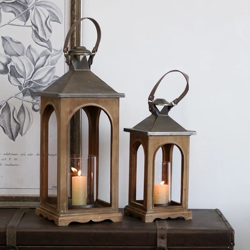 

Подсвечники Noedic в стиле ретро, современный подсвечник из массива дерева и стекла, ветрозащитный уличный подсвечник, украшение для дома BE50CD