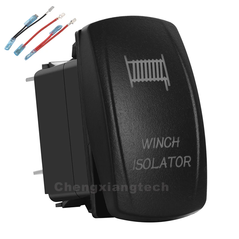 

Winch Isolator Green Led 12v/24v Toggle Rocker Push Switch 5 Pins SPST ON/OFF For Car Boat Truck Waterproof + Jumper Wires Set