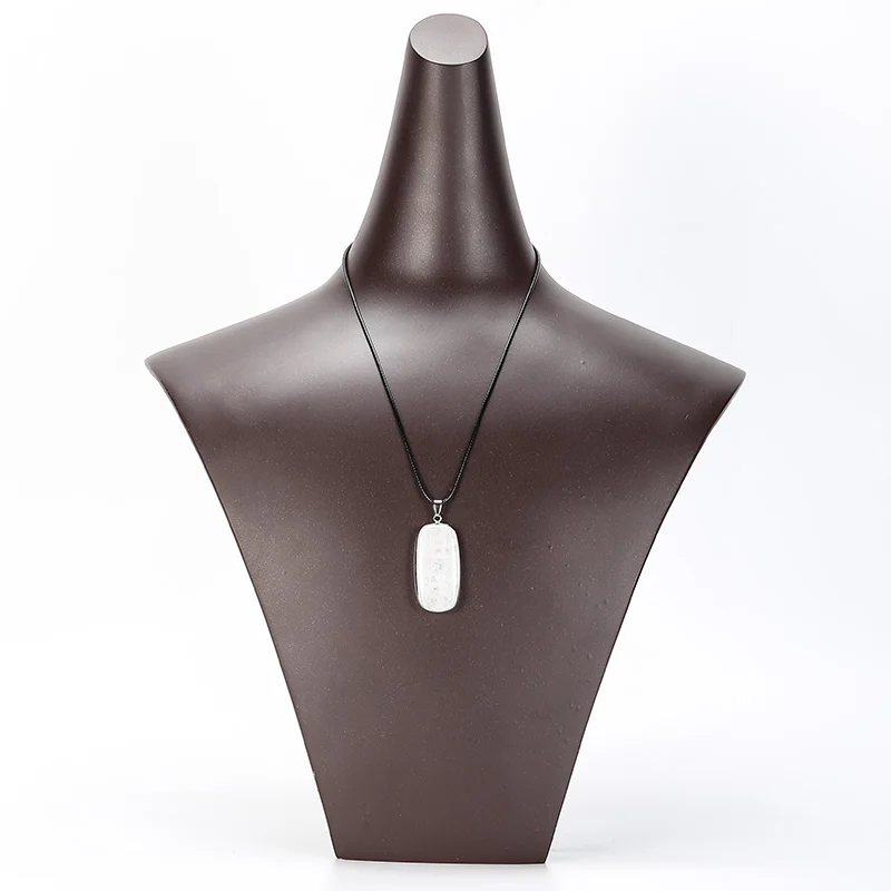 JD Винтаж натуральный камень нержавеющая сталь цепь подвески ожерелья для мужчин