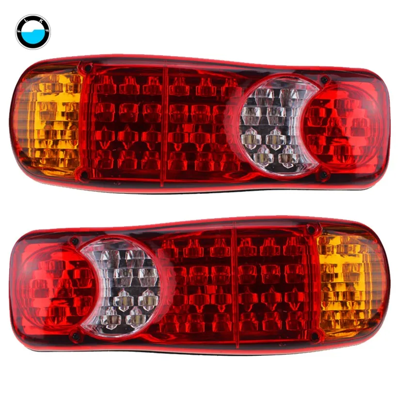 

1 пара водонепроницаемых светодиодных задних фонарей для грузовиков 12 В/24 В, задний фонарь, стоп-сигнал, индикатор безопасности заднего хода, противотуманные фары 8, 19, 20, 30, 46 72 светодиода.