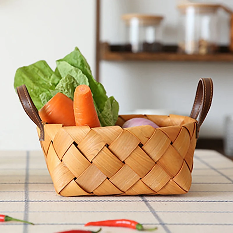 2 предмета плетеная корзина с ручкой украшение для свадьбы дома Кухня Еда Пикник