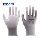 Рабочие защитные перчатки, 6 пар, GMG, серого цвета, из полиэстера, с серым полиуретановым покрытием, рабочие защитные перчатки, ручные перчатки для механика