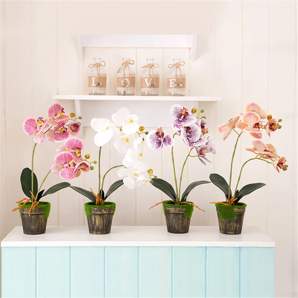 Искусственное растение фаленопсис имитация ткани цветок украшение для вечерние